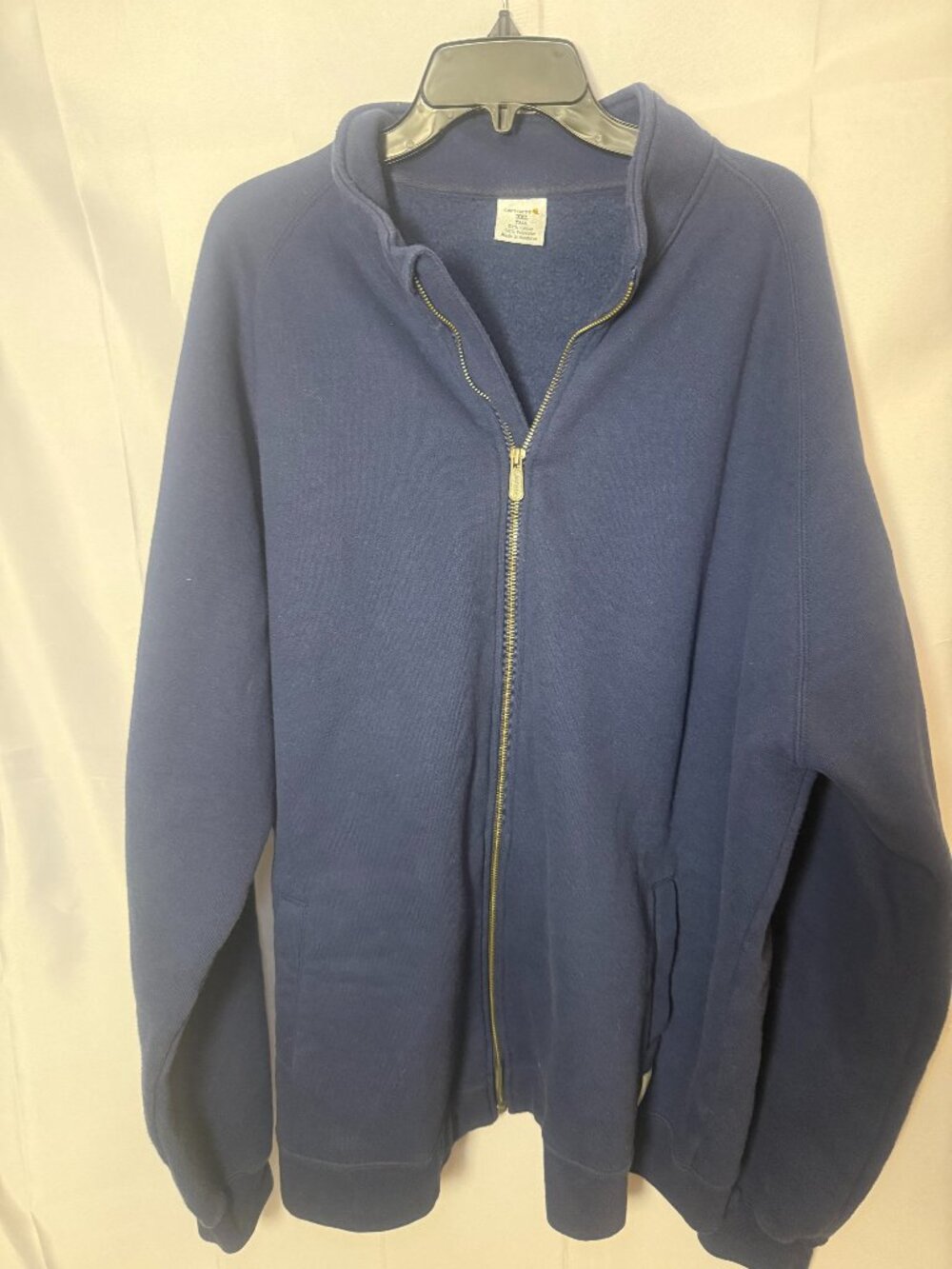 Carhartt 3XL Tall Navy Full-Zip Sweatshirt Jacket Heavyweight Workwear